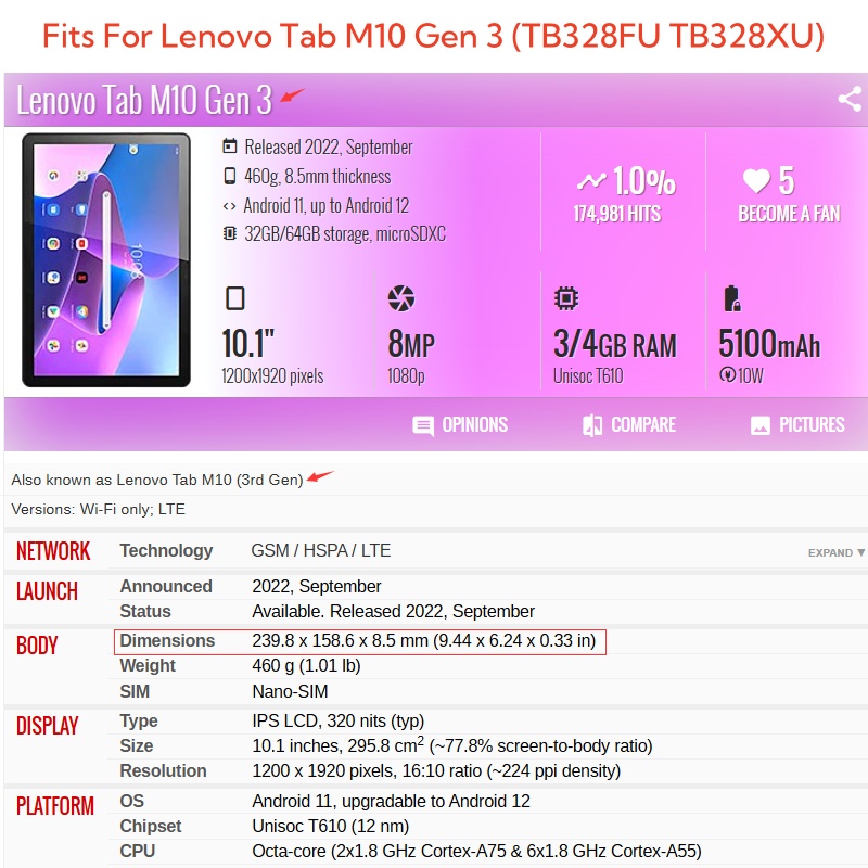 For Lenovo Tab M10 3rd Gen 10. - đánh giá và giá Tablet Accessories Lenovo
